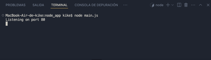 nodejs hosting puerto 80