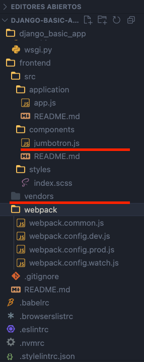 Eliminar ficheros innecesarios de instalación de Webpack boilerplate