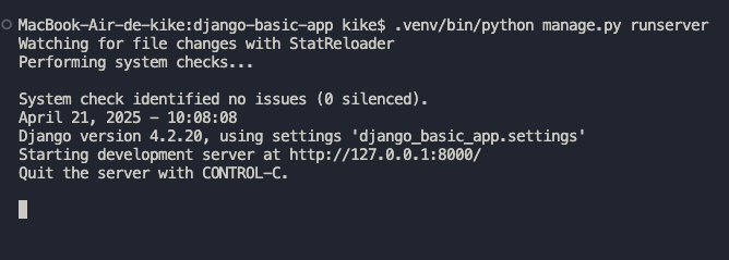 Ejecutar un pequeño servidor HTTP en local en  http://127.0.0.1:8000/ en Mac