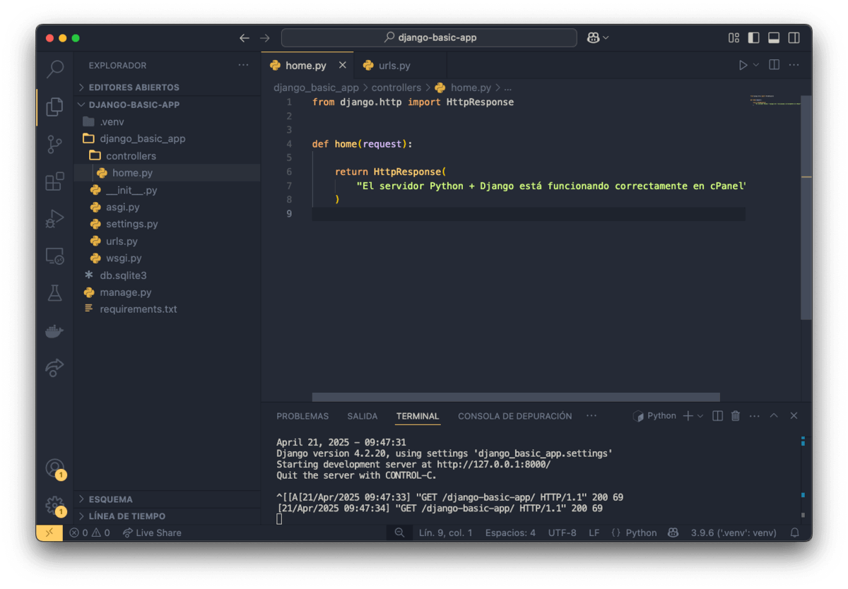declarar las rutas del panel de administración de Django bajo la ruta `/django-basic-app/admin`
