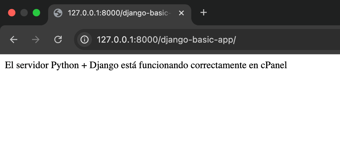 Ejecutar un pequeño servidor HTTP en local en  http://127.0.0.1:8000/ en navegador