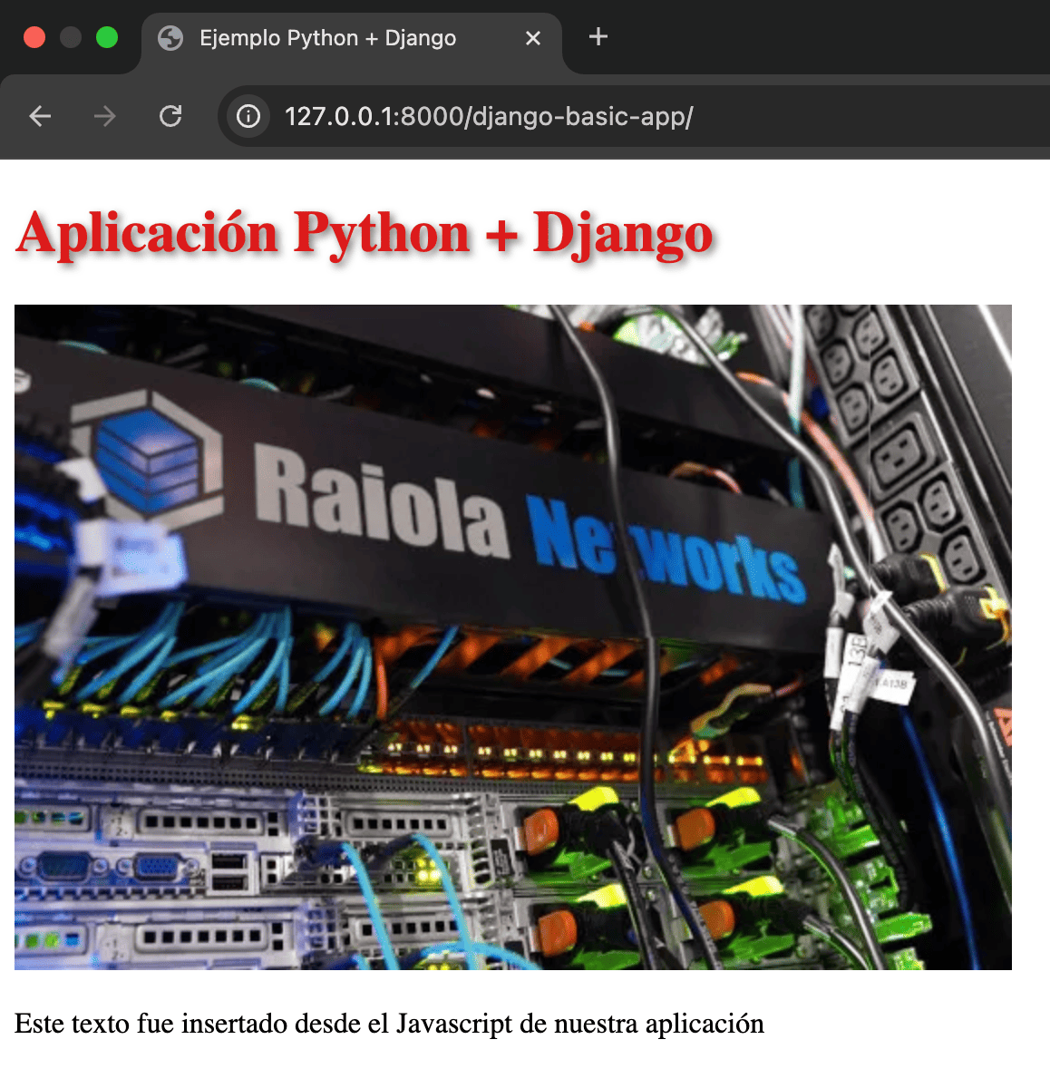 Ejecutar el servidor local de Django para probar una aplicación desde el navegador