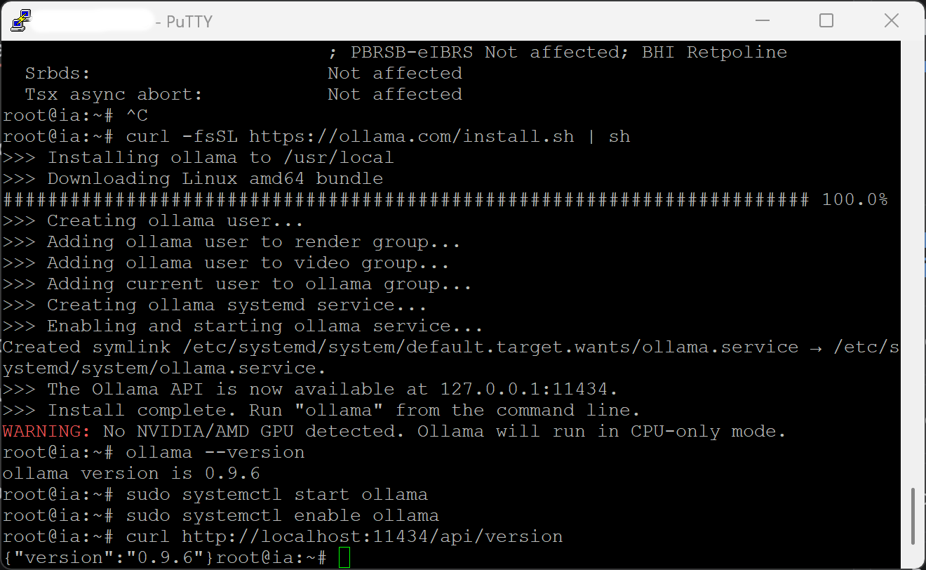 ollama version api curl