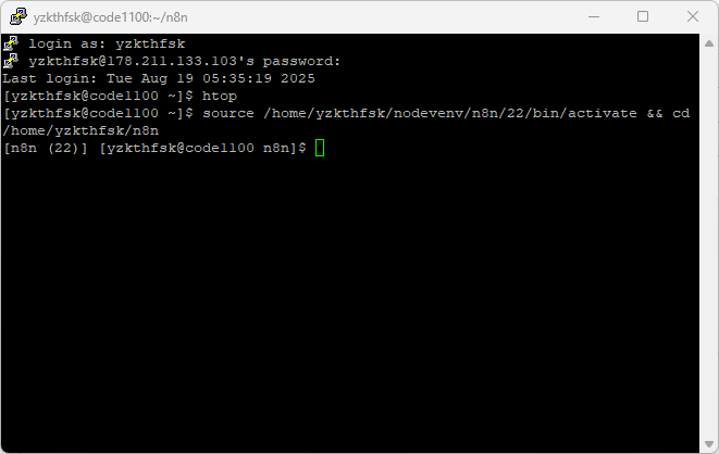 terminal ssh hosting nodejs raiola networks