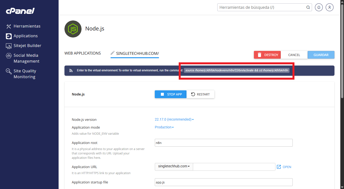 hosting nodejs de raiola networks