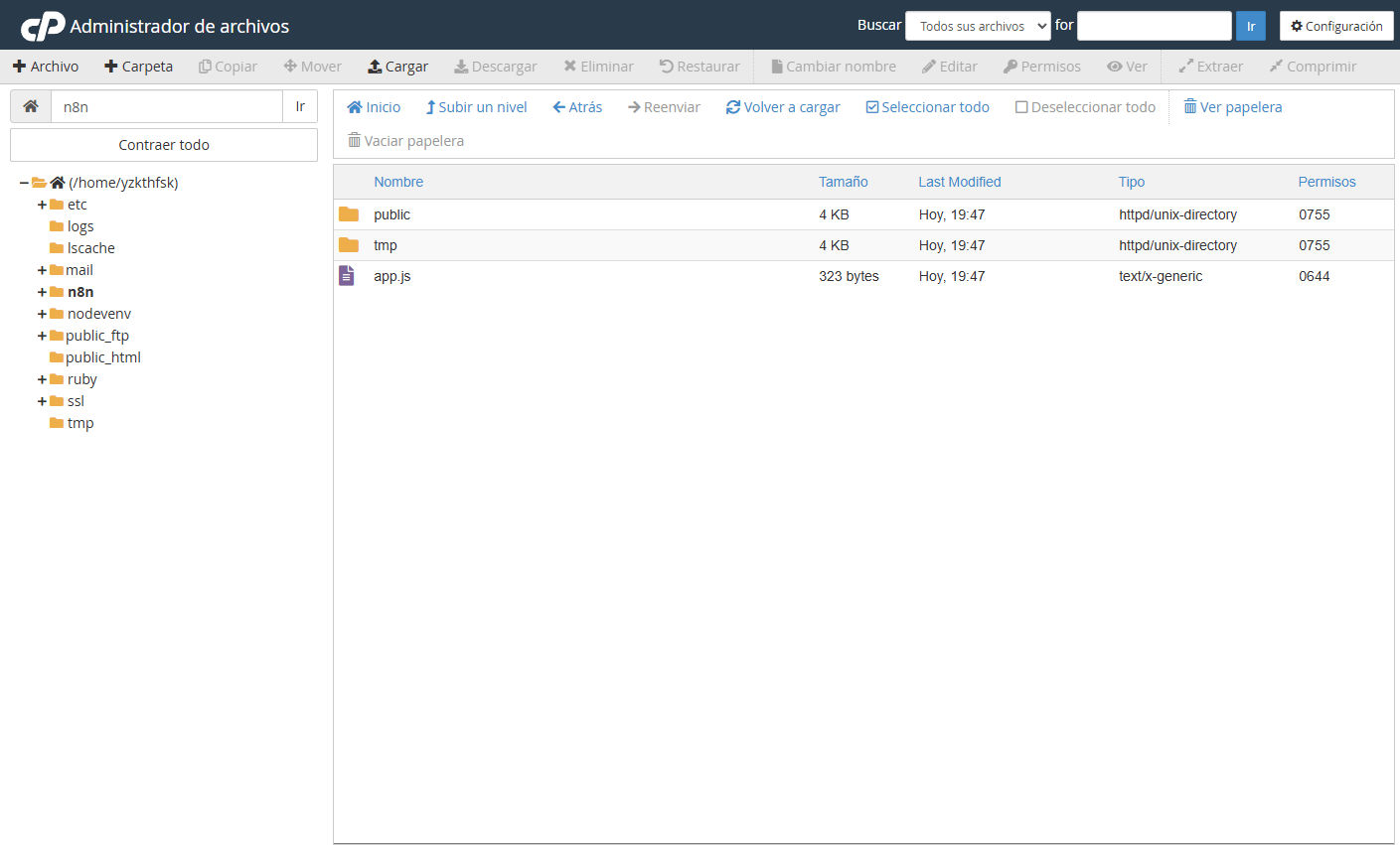archivos nodejs hosting